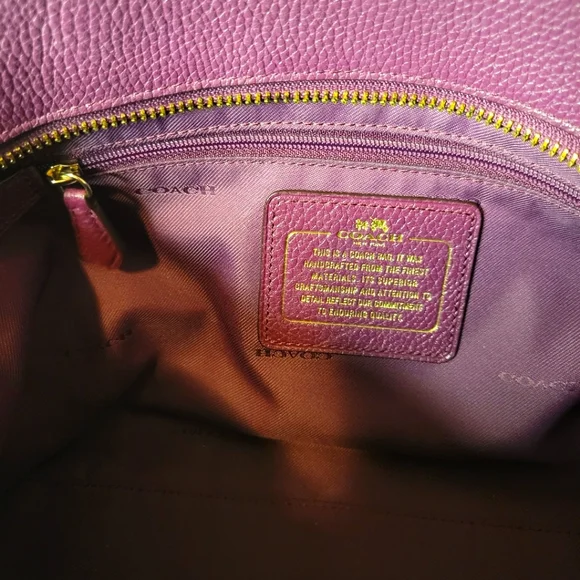 Coach | Purple Pebbled Small Sohia Tote - Picture 9 of 16